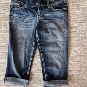 Silver Cropped Jeans